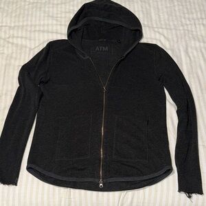 ATM Anthony Thomas Melillo Charcoal Zip-Up Hoodie